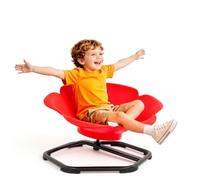 VEVOR Silla Giratoria Sensorial para Niños Autistas en Forma de Flor Rojo | Taburete Giratorio de Equilibrio 360° para Entrenar la Coordinación Corporal, Carga 100 kg, Base de Metal Estable, 3-12 Años