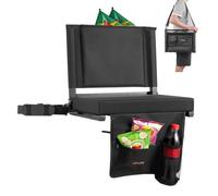 VEVOR Silla Plegable para Estadio con Respaldo, Acolchada, con Correa para el Hombro, Portavasos, Gancho y Bolsa de Malla, 431,8 mm de Ancho, Color Negro, Paquete de 1, para Eventos al Aire Libre