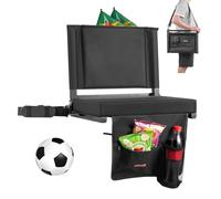 VEVOR Silla Plegable para Estadio con Respaldo, Acolchada, con Correa para el Hombro, Portavasos, Gancho y Bolsa de Malla, 431,8 mm de Ancho, Color Negro, Paquete de 1, para Eventos al Aire Libre