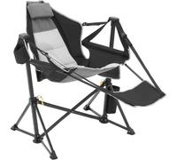VEVOR Silla Reclinable para Acampar Capacidad de Carga de 136 kg Silla Plegable con Reposapiés Bolsa de Almacenamiento Reposacabezas y Respaldo Ajustable para Acampar, Actividades al Aire Libre