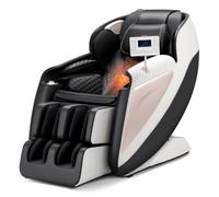 VEVOR Sillón de Masaje con Gravedad Cero y SL-Riel, 18 Modos Automáticos, Masaje 3D con Calefacción, Pedal Retráctil, 36 Airbags, Rodillo para Pies, Pantalla LCD, Botones en el Reposabrazos y Ruedas