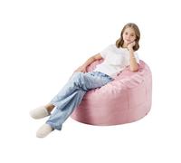 VEVOR Sillón Puf, Puf Redondo de 890 x 890 x 560 mm con Funda Extraíble y Lavable, Espuma Viscoelástica 25D Rellena de Terciopelo Holandés Suave y Liso, Puf de Carga de 80 kg para Dormitorio, Rosa
