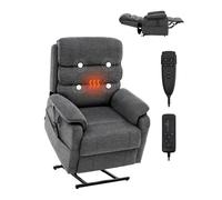 VEVOR Sillón Reclinable Eléctrico con Calefacción y Masaje, Tamaño M Gris Oscuro