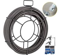 VEVOR Sinfín Tubo de Serpiente Cable de Barrena de Drenaje de 15 m x 9,5 mm Cable de Limpieza de Drenaje Cable de Alcantarillado Tubo de Serpiente