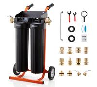 VEVOR Sistema de Agua Desionizada con Resina DI de 2 x 4 L, Sistema de Lavado de Coche con Medidor de TDS, Tipo de Carrito, Desionizador de Agua para Sistema de Lavado Impecable, para Autos, Ventanas