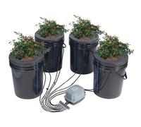 VEVOR Sistema de cultivo hidropónico DWC Goteo de agua profunda 4 cubos