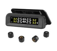 VEVOR Sistema de Monitoreo de Presión de Neumáticos para Vehículos Recreativos, TPMS para Remolques de 7,3 a 87 PSI, a Prueba de Agua con Carga Solar, 4 Sensores, 5 Modos de Alarma, 95 x 50 x 38 mm
