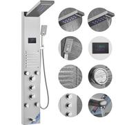 VEVOR Sistema de panel de ducha con 6 modos, panel de ducha hidroeléctrico, pantalla LED, lluvia, cascada, 5 chorros de masaje, caño para bañera, cabezal de ducha de mano, juego de ducha