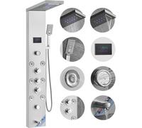VEVOR Sistema de panel de ducha con 6 modos, panel de ducha hidroeléctrico, pantalla LED, lluvia, cascada, 8 chorros de masaje, caño para bañera y cabezal de ducha con manguera, baño