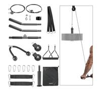 VEVOR Sistema de Poleas Carga de 150kg, Juego de 2 Poleas para Gimnasio en Casa con 2 Cables de Acero, Barra Dorsal 40,5 cm, Cuerda para Tríceps, Entrenamiento de Brazos para Bíceps, Hombros, Espalda