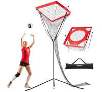 VEVOR Sistema de red de entrenamiento de voleibol, 8 x 11/12 x 11 pies/práctica de lanzamiento/práctica de pinchos/red de 14, estación de red portátil, fácil configuración para interiores y exteriores
