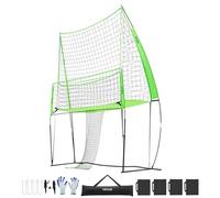 VEVOR Sistema de Red de Entrenamiento de Voleibol, Equipo de Práctica de Altura Ajustable con Retorno de Pelota, Fácil de Instalar para Patio, Interior y Exterior, Servicio y Remate, 2,4 x 3,3 m