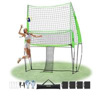 VEVOR Sistema de Red de Entrenamiento de Voleibol, Equipo de Práctica de Altura Ajustable con Retorno de Pelota, Fácil de Instalar para Patio, Interior y Exterior, Servicio y Remate, 2,4 x 3,3 m