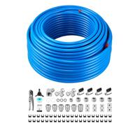 VEVOR Sistema de Tuberías de Aire Comprimido 79 m x 12,7 mm, HDPE-Aluminio | para Talleres y Garajes, Distribución de Aire con Conectores NPT, Válvulas de Latón, Tapones, Codo, Abrazaderas y Cortatubos