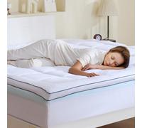 VEVOR Sobrecolchón de Espuma Viscoelástica y Relleno de Fibra 1930x2032x101,6 mm de Grosor