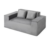 VEVOR Sofá de Pana Cómodo 2 Plazas 160 x 94 x 72 cm Sofá Moderno Pequeño con Muelles Embolsados y Cojines Suaves para Sala de Estar, Dormitorio, Oficina, Apartamento, No Requiere Montaje, Gris