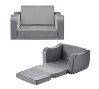 VEVOR Sofá Infantil Plegable Suave 2 en 1 Convertible en Tumbona Talla M Gris