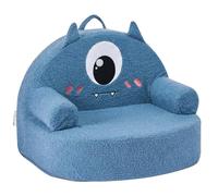 VEVOR Sofá Infantil, Silla Infantil Móvil y Lavable 57 x 47 x 43 cm de Estilo Monstruo de Esponja 28D y Peluche de Osito con Reposabrazos para Sala de Juegos y Sala de Estar para Niños, Azul