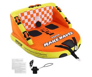 VEVOR Sofá Inflable con Tubo Remolcable Asientos de Cubierta y Respaldo Carga de 154kg 1-2 Pasajeros Tubos Remolcables para Deporte Acuático con Parachoques para Barcos Cubierta Completa de Nailon