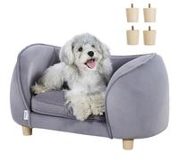 VEVOR Sofá para Mascotas, Sofá para Perros Pequeños y Gatos, Sofá Cama Suave y Aterciopelado para Perros, Sofá para Gatos con Carga de 30 kg, 685 x 380 x 380 mm, Gris Oscuro, Peso de Sofá de 3,9 kg
