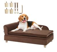 VEVOR Sofá para Mascotas, Sofá para Perros y Gatos de Gran Tamaño, Sofá Cama Suave y Aterciopelado para Perros, Sofá para Gatos con Carga de 50 kg, Marrón Oscuro, 910 x 585 x 415 mm, 10,2 kg de Peso