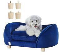 VEVOR Sofá para Mascotas, Sofá para Perros y Gatos de Tamaño Mediano, Sofá Cama Suave y Aterciopelado para Perros, Sofá para Gatos de Carga de 37 kg, 71 x 50,5 x 30 cm, Azul Oscuro, Peso de 4,8 kg
