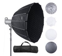 VEVOR Softbox Parabólico de 880 x 880 x 780 mm, Liberación Rápida y Plegado Ligero y Portátil, Montura Bowens Universal, 4 Efectos de Iluminación Apto para Fotografía Profesional, Filmación Diaria