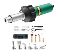 VEVOR Soldador de Aire Caliente para Plástico 1600 W, Kit de Soldadura para Techos de Plástico con 17 Accesorios: Caja de Herramientas, Boquilla, Rodillo, Cuchillas para PP/PE/PVC, 330 x 95 x 56 mm