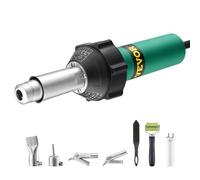 VEVOR Soldador de Aire Caliente para Plástico, 1600 W, Kit de Soldadura Plástico 7 Accesorios: 2 Boquillas y Punta de Soldadura Rápida, 1 Rodillo de Costura para Láminas de PP/PE/PVC, 330 x 95 x 56 mm