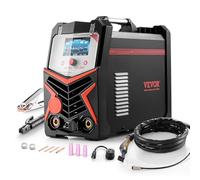 VEVOR Soldador TIG, Máquina de Soldadura Aluminio 6 en 1 de 200 A, Pantalla LED, Eléctrico Máquina de Soldadura TIG con Control Sinérgico IGBT, Ideal para Uso al Aire Libre, 430 x 210 x 360 mm