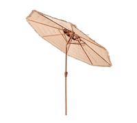 VEVOR Sombrilla de Paja de PP 2,7 m 2 Capas, Sombrilla Tiki Inclinable con 8 Varillas Metálicas, Parasol Hawaiano Portátil y Plegable para Protección Solar, para Playa, Terraza, Jardín, Piscina