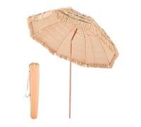 VEVOR Sombrilla de Paja de PP 2,7 m, Sombrilla Tiki Inclinable con 8 Varillas Metálicas, Parasol Hawaiano Portátil y Plegable para Protección Solar, para Playa, Terraza, Jardín, Piscina, Patio