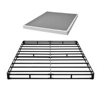 VEVOR Somier de 201 x 151 x 10,2 cm, Estructura de Metal Resistente, Base de Cama Capacidad Máxima de 1587,57 kg con Tela Lavable, 4 Esquinas Redondeados, para Hogar, Hoteles, Casas de Huéspedes