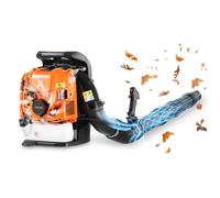 VEVOR Soplador de Hojas 75,6 cc Soplador Tipo Mochila a Gasolina para Hojas, Motor de 4 Tiempos, Tanque de Combustible 1,8 L, Volumen 1045 m³/h, Velocidad 317 km/h, para Limpiar Patio Jardín Césped