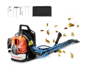 VEVOR Soplador de Hojas de Mochila, Soplador de Hojas de Gas de 2 Ciclos de 63 CC con Tanque de Combustible de 1,89 L, Volumen de Aire de 1110 CFM, Velocidad de 220 MPH, para el Cuidado del Césped