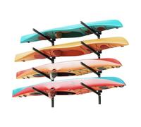 VEVOR Soporte de Almacenamiento de Pared para 4 Kayaks, Capacidad de Carga hasta 136 kg, Estantes de Pared, Ajustable y Compatible con Interior y Exterior, para Canoa Tabla de Surf Remo Barco Pequeño