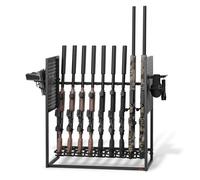 VEVOR Soporte de Almacenamiento para Armas de Fuego, Estante de Armas de Interior, Capacidad de 9 Escopetas y 4 Pistolas, con Tablero Perforado para Ganchos Ajustables, para Exhibición Garaje Taller