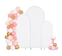 VEVOR Soporte de Arco de Metal Dorado para Fondo de 1,8/1,5/1,2 m, Forma Semicircular, Estructura Estable, con Cubierta, para Decoración de Bodas, Cumpleaños, Celebraciones y Ceremonias, 3 Piezas