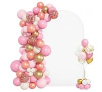 VEVOR Soporte de Arco Dorado para Telón de Fondo, 2,2 x 1,2 m, Estructura Estable, Semicircular, con Funda, para Decoración de Bodas, Fiestas de Cumpleaños, Celebraciones Navideñas y Ceremonias