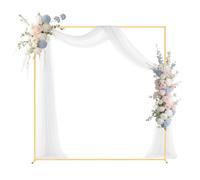 VEVOR Soporte de Arco para Telón de Fondo, 2 x 2 m, Estructura Estable, Forma Cuadrado, para Fiestas de Cumpleaños, Graduaciones, Celebraciones Navideñas y Decoración de Ceremonias, Color Dorado