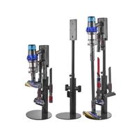 VEVOR Soporte de Aspiradora Compatible con Aspiradoras Verticales Dyson V7, V8, V10, V11, V12, V15, SV10, SV12, SV14, SV18 y SV21, Soporte Estable con 3 Clips, Altura Ajustable de 87,5 a 130 cm