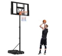 VEVOR Soporte de Baloncesto Portátil, Aro de Baloncesto Ajustable en Altura 1,35 a 3,05 m, con Red de Nailon y Ruedas, para Patio o Piscina, para Diversión al Aire Libre, 1100 x 1720 x 3600 mm