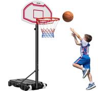 VEVOR Soporte de Baloncesto Portátil, Aro de Baloncesto Ajustable en Altura de 1,6 a 2,1 m, con Red de Nailon y Ruedas, para Patio o Piscina, 710 x 1260 x 2470 mm, para Diversión al Aire Libre