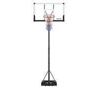 VEVOR Soporte de Baloncesto Portátil Resistente, con Altura Ajustable de 1,6 a 3,05 m, Diseño Elevable, con Red Impermeable, con Tablero de Policarbonato de 1219,2 mm y Ruedas, para Terrazas