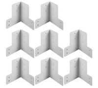VEVOR Soporte de Esquina 90 Grados Soporte de Ángulo de Acero Inoxidable en Forma de L 8 Piezas, Escuadra Metálica de Ángulo Escuadras para Madera Escuadras de Acero Inoxidable Corner Brace Blanco