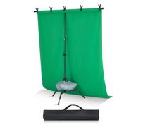 VEVOR Soporte de Fondo Ajustable para Tela de Fondo de hasta 154 x 198 cm, Soporte Portátil de Altura Ajustable de 80-198 cm con 1 Trípode para Fotografía Familiar, Estudio de Fotografía, Negro