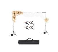 VEVOR Soporte de Fondo Ajustable para Tela de Fondo de hasta 198 x 300 cm, Soporte Portátil de Altura Ajustable de 72-198 cm con 5 Varillas para Fotografía Familiar, Estudio de Fotografía, Negro