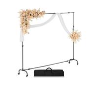 VEVOR Soporte de Fondo Ajustable para Tela de Fondo de hasta 213 x 300 cm, Soporte Portátil de Altura Ajustable de 95,5-213 cm con Ruedas para Fotografía Familiar, Estudio de Fotografía, Negro