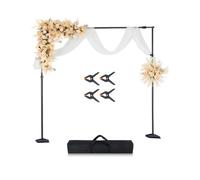 VEVOR Soporte de Fondo Ajustable para Tela de Fondo de hasta 260 x 300 cm, Soporte Portátil de Altura Ajustable de 145-260 cm con 7 Barras Transversales para Hogar, Estudio de Fotografía, Negro