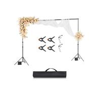 VEVOR Soporte de Fondo Ajustable para Tela de Fondo de hasta 300 x 300 cm, Soporte Portátil de Altura Ajustable de 85-298 cm con 2 Trípodes para Fotografía Familiar, Estudio de Fotografía, Negro